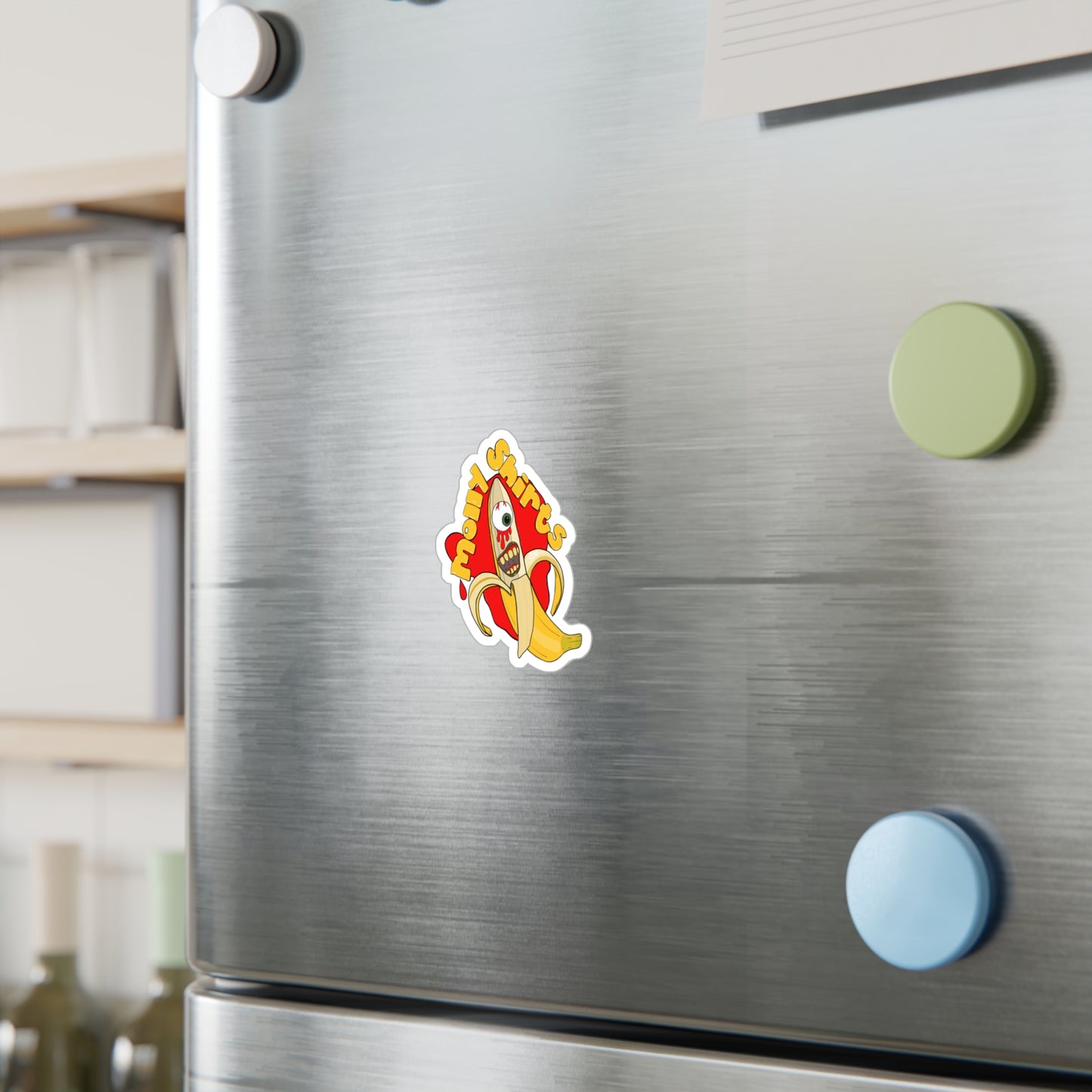 Funny Banana Monster Vinyl Decal - Humorous Sticker for Laptops and Water Bottles