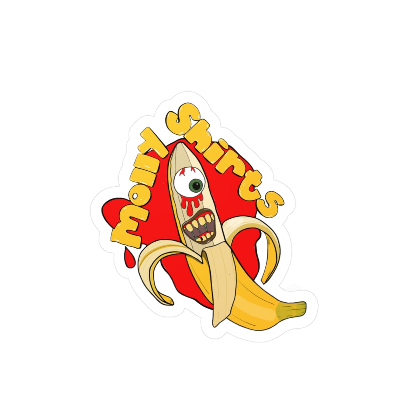 Funny Banana Monster Vinyl Decal - Humorous Sticker for Laptops and Water Bottles